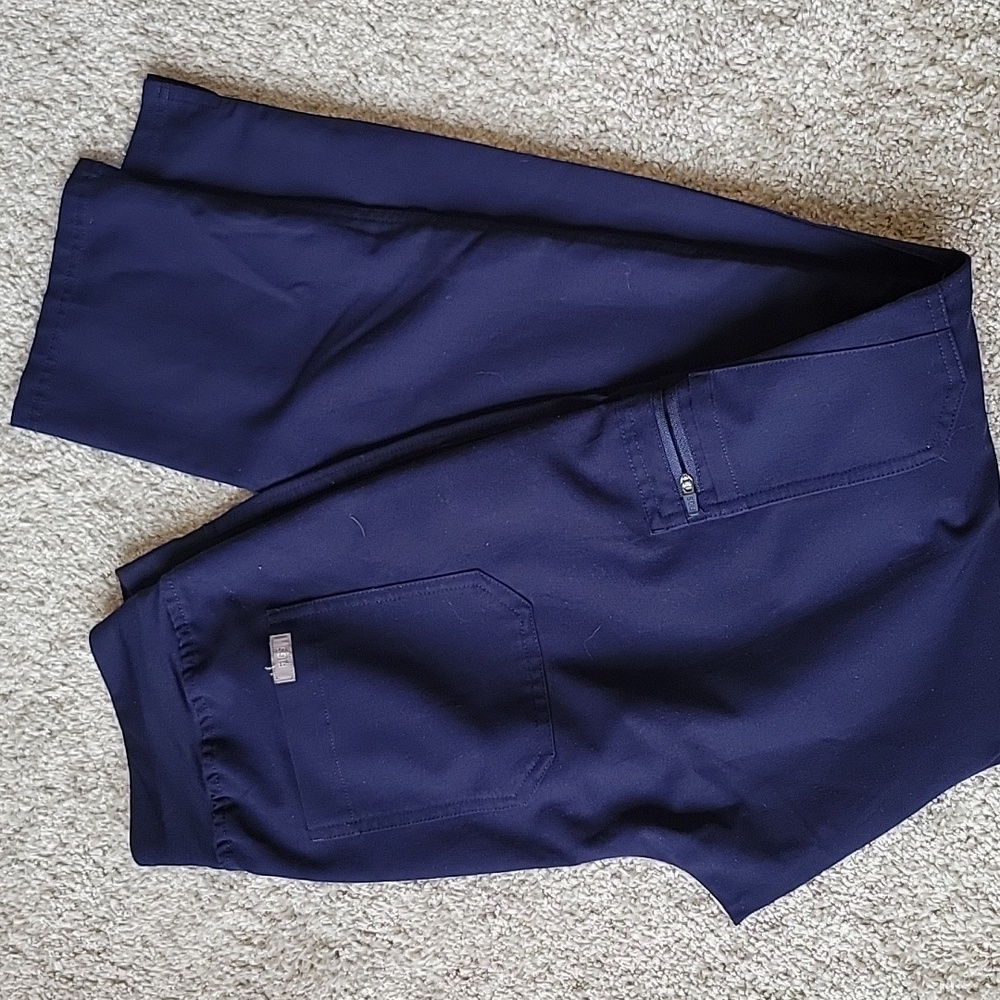 Figs High Waisted Nola Skinny Scrub Pants In Navy - Picture 7 of 8